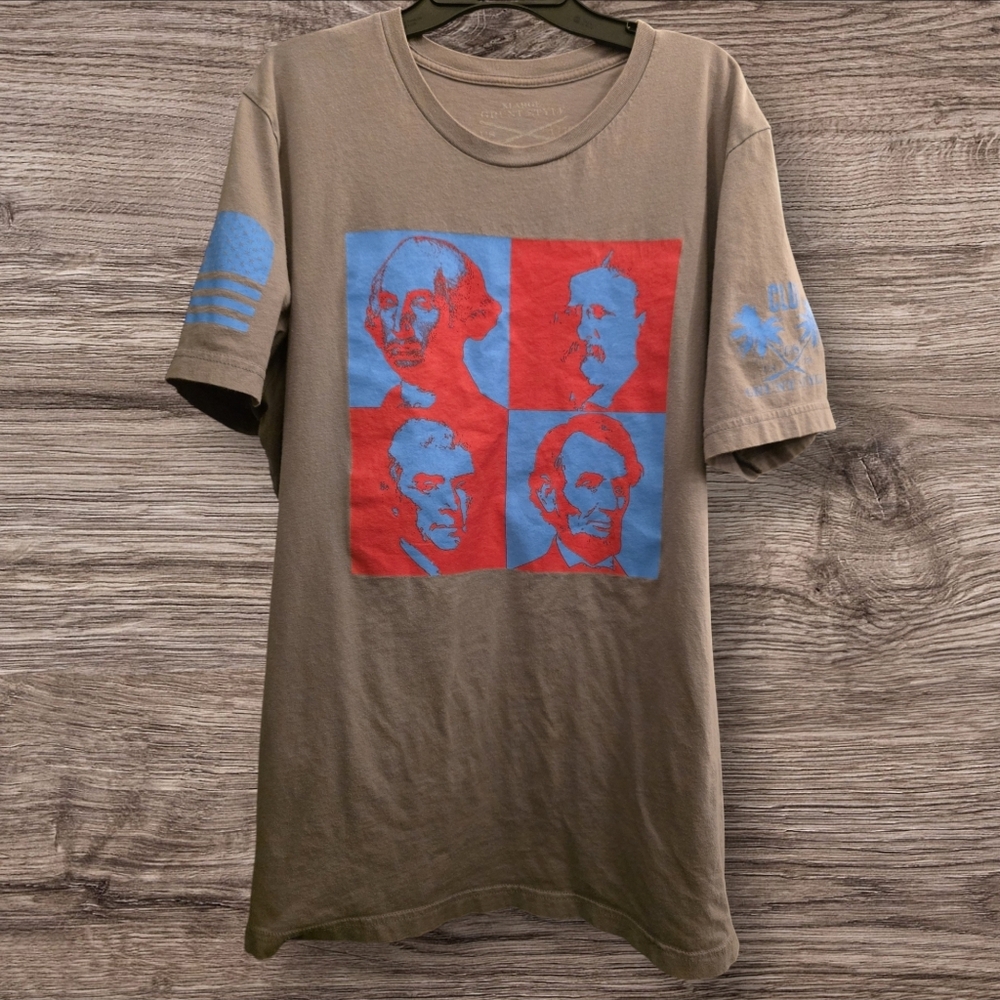 Grunt Style Founding Fathers Patriotic Presidents Graphic Tee Men’s XL